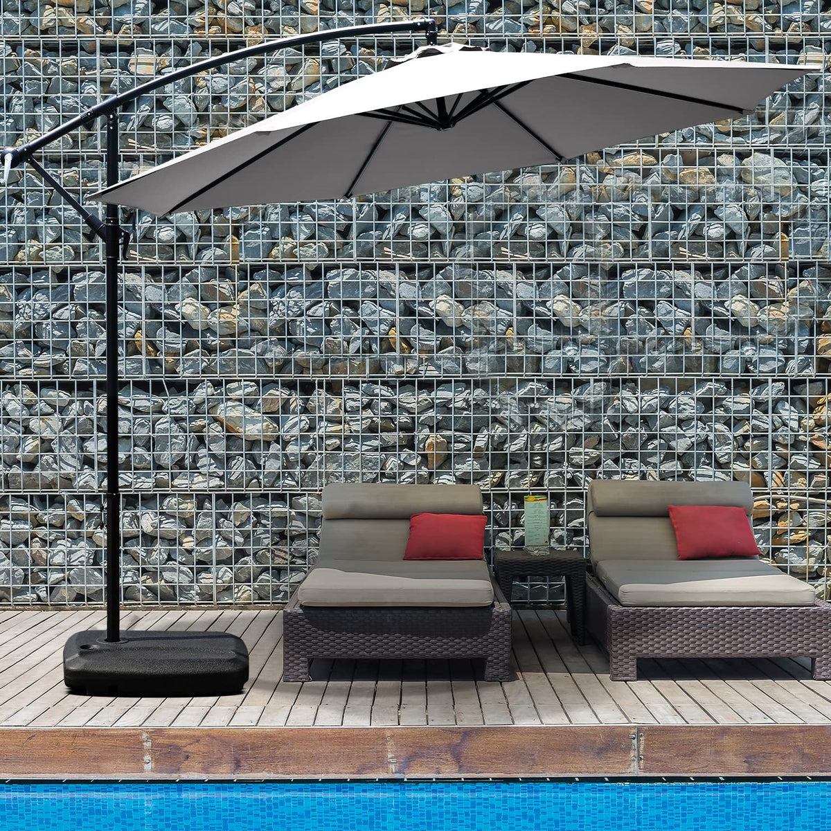 10ft Cantilever Umbrella with Detachable Base - Charcoal Gray