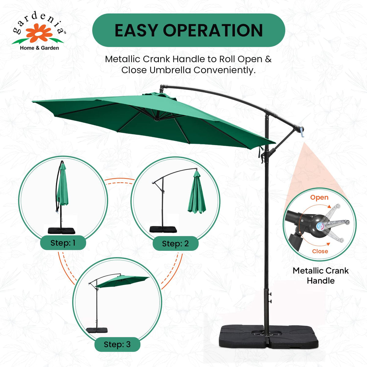 10ft Cantilever Umbrella with Detachable Base - Green