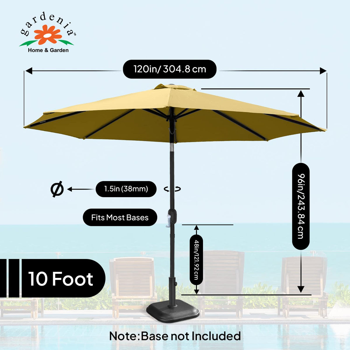 10ft Umbrella - Beige / Khaki