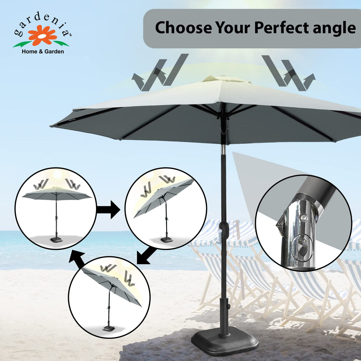 10ft Umbrella - Charcoal Gray