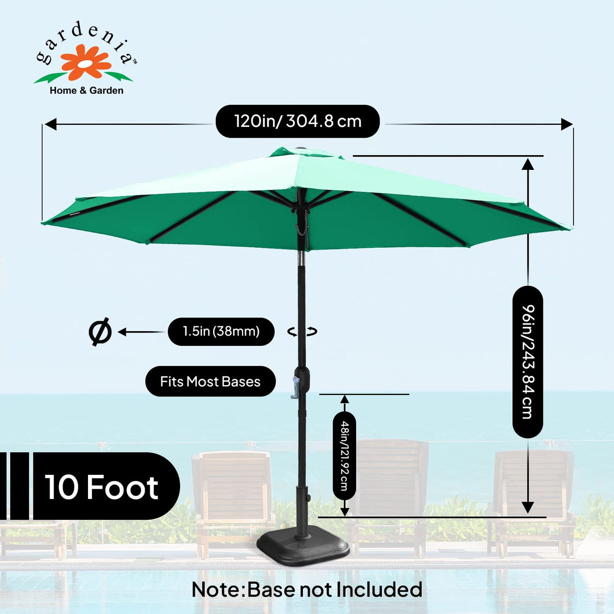 10ft Umbrella - Green