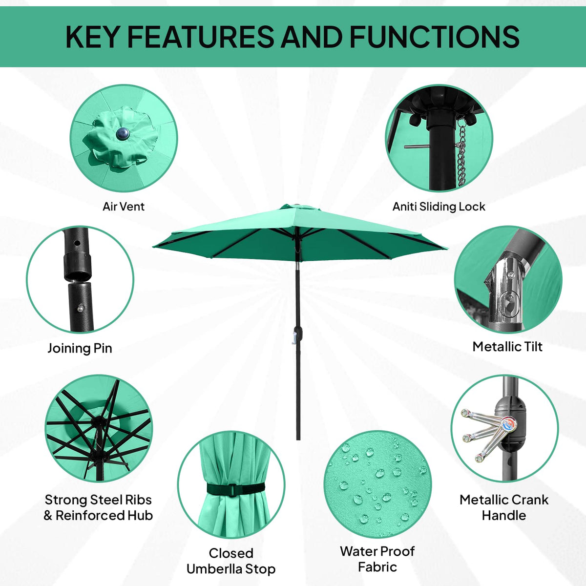 10ft Umbrella - Green