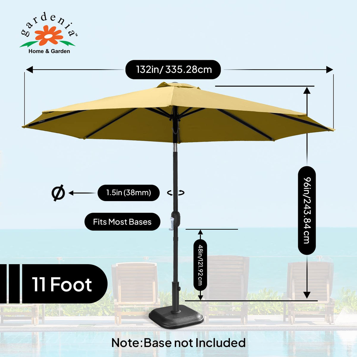 11 ft Umbrella - Beige / Khaki