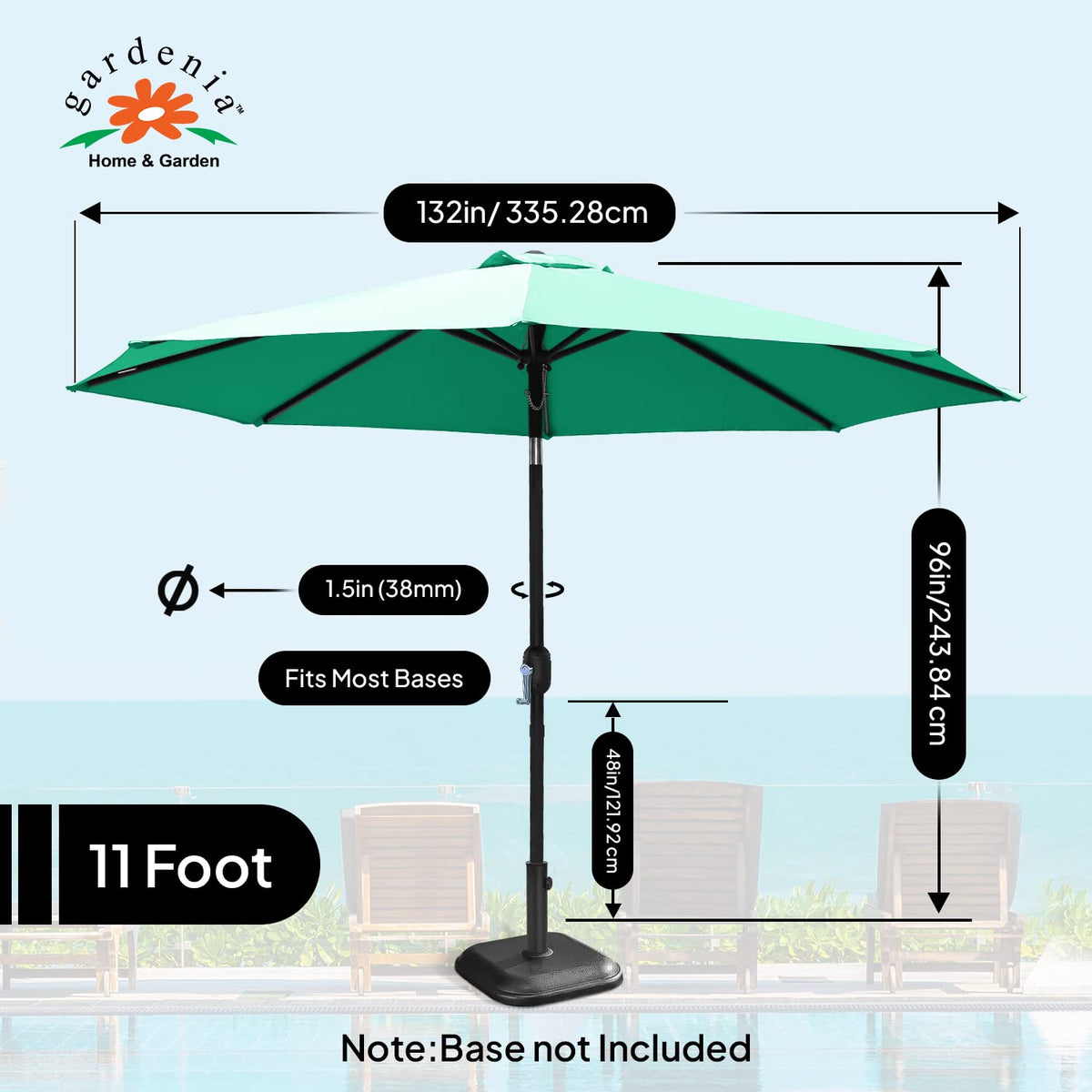 11 ft Umbrella - Green