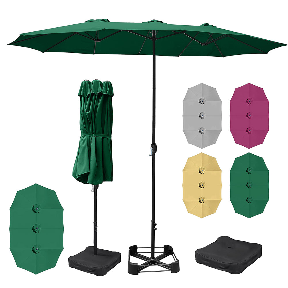 15x9ft Double Sided Umbrella - Green