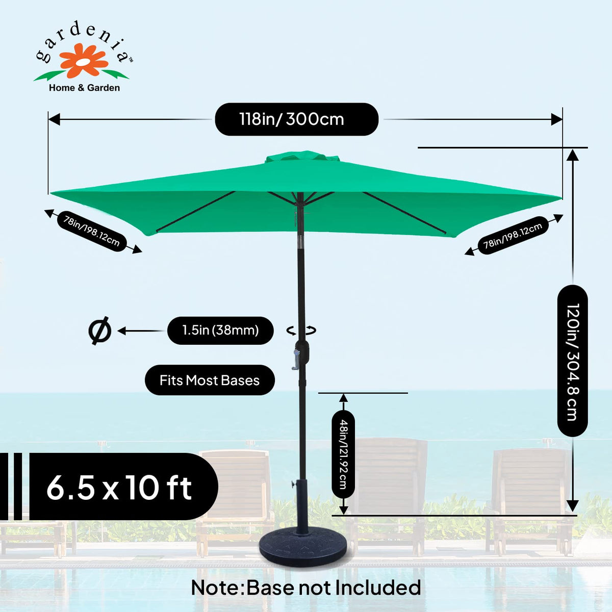 6.5x10ft Umbrella - Green