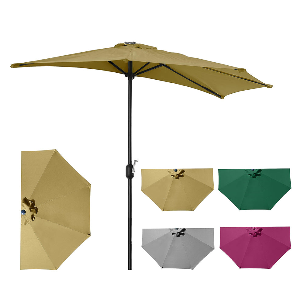 9ft Half Patio Umbrella Without Base - Beige / Khaki