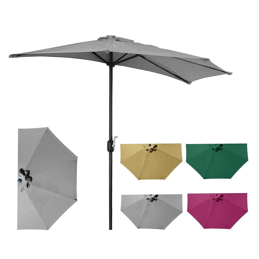 9ft Half Patio Umbrella Without Base - Gray