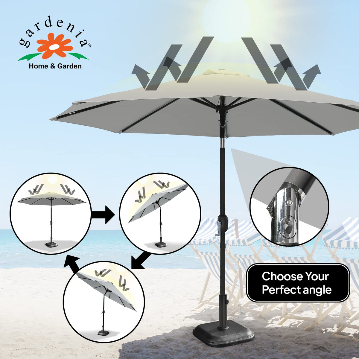 9ft Umbrella - Charcoal Gray