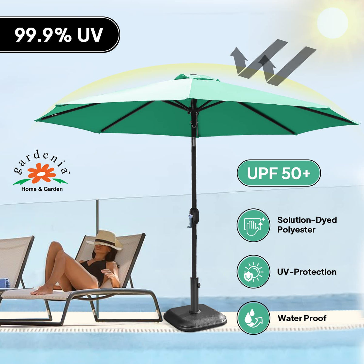 9ft Umbrella - Green