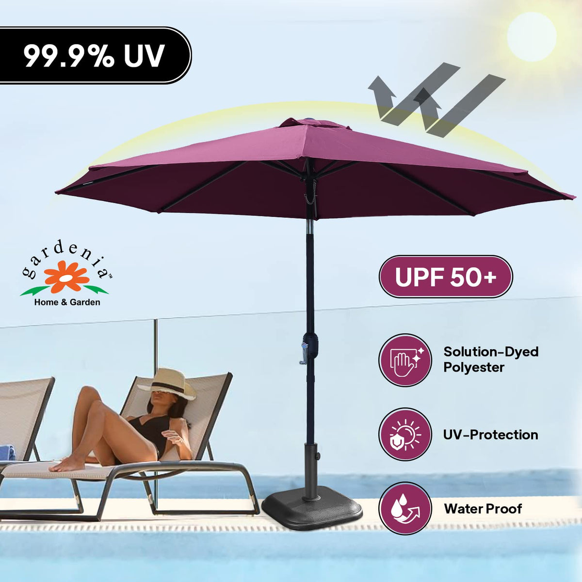 9ft Umbrella - Maroon