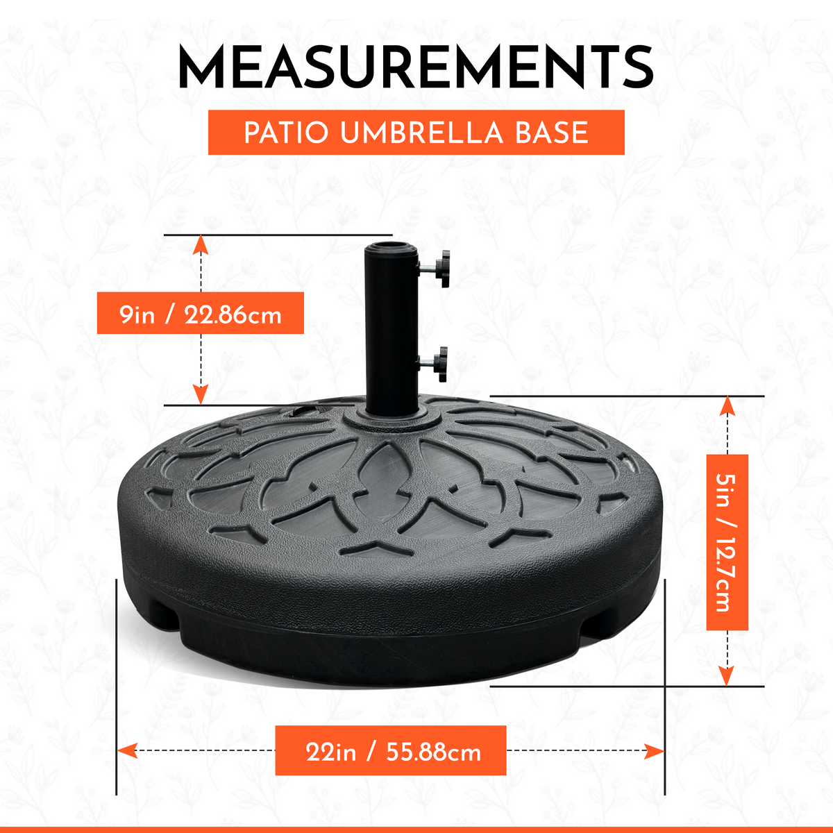 Patio Umbrella Water / Sand Fillable Base - 30L Round