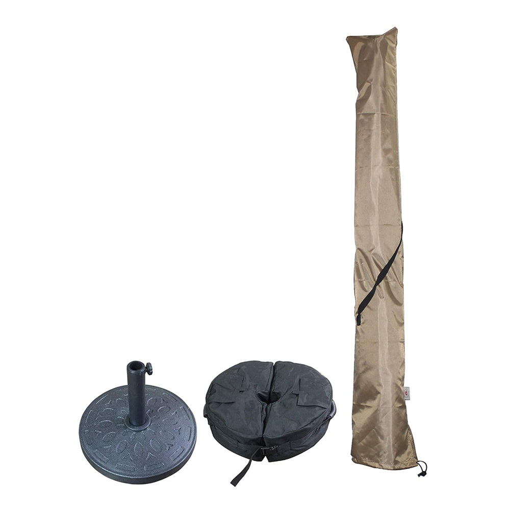 Patio Umbrella Base Stand Solid Weight &amp; Fabrics Base Bag &amp; Umbrella Cover &amp; Holder (10 Kg, Black)