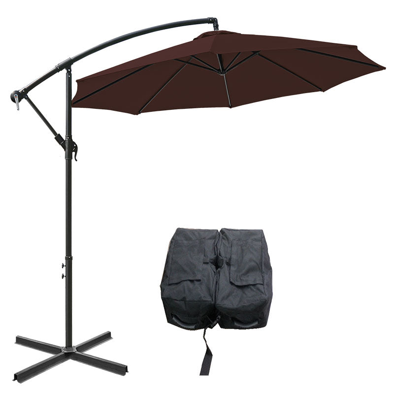 Cantilever Patio Umbrella 10 feet (Improved &amp; Upgraded 2020 Model)/ Offset Bistro Market Banana Umbrella / Hanging Garden Parasol SunShade with Cover Bag , Cross Base ,Metal Crank , 8 Strong Steel Ribs &amp; Air Vent for Sun &amp; Outdoor