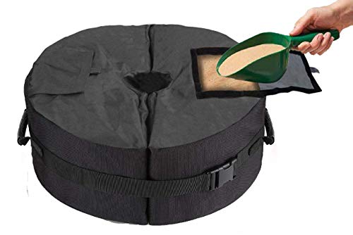 Umbrella Base Weight Bag for Patio Umbrellas Cantilever Offset Outdoor Parasol Holder Cover - Detatchable Heavy Duty Sand Fillable Bag Anchor with Big Opening &amp; Strong Handles for Garden &amp; Beach