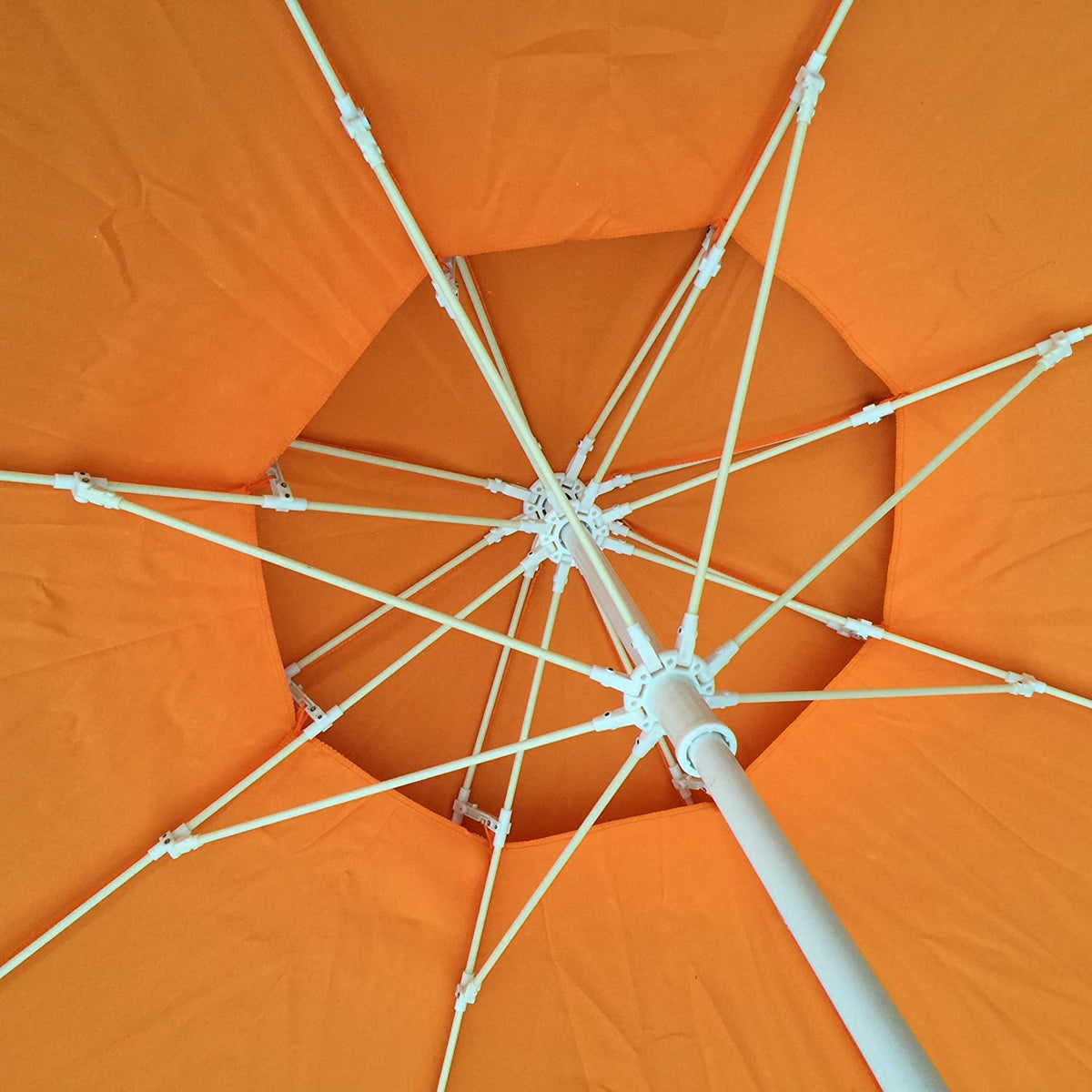 8 Ft Polyester Double Top Outdoor Patio Sun shade UV Protection SPF Market Umbrella (Orange Color)